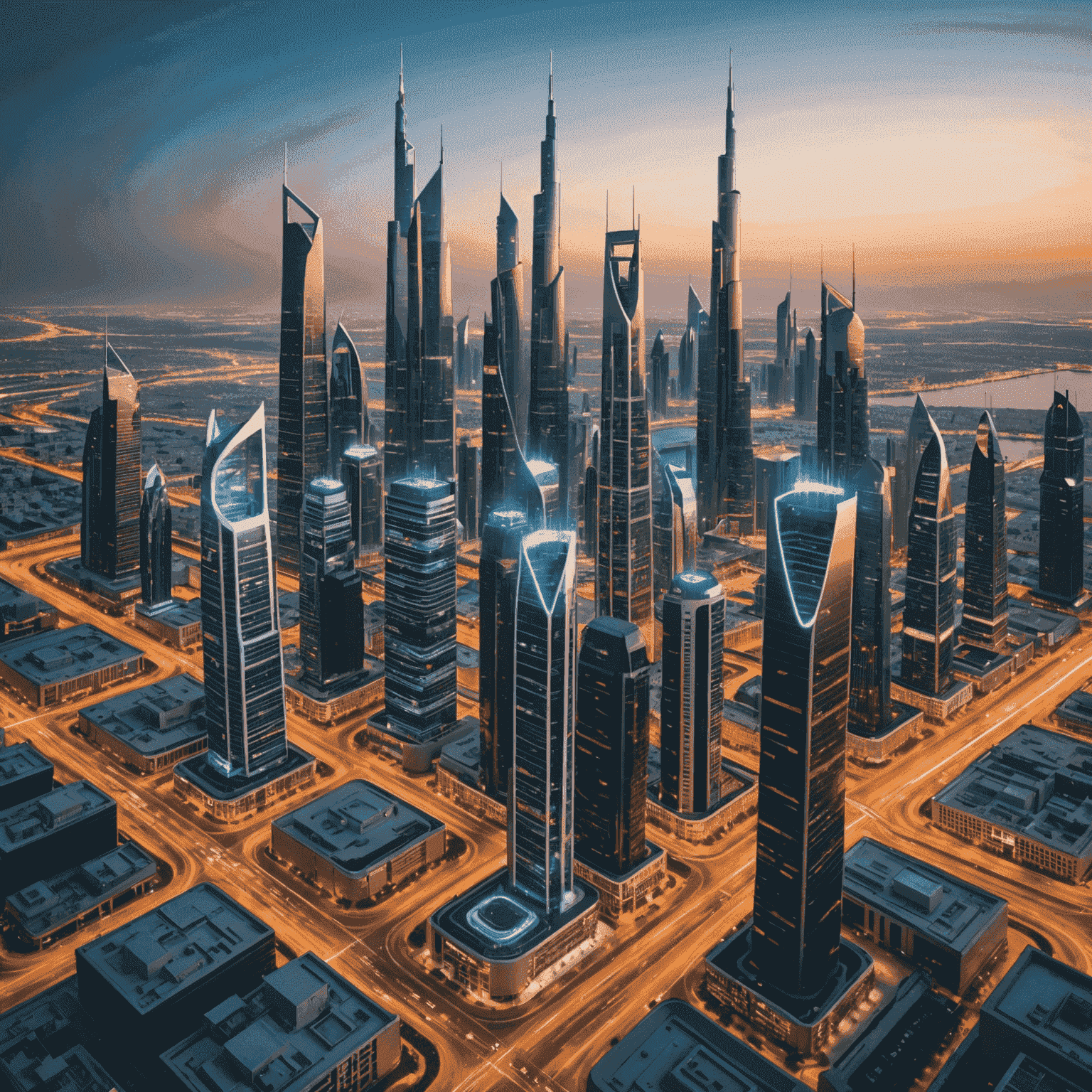 Collage of 5G towers and mobile devices showing high-speed connectivity in UAE cityscape