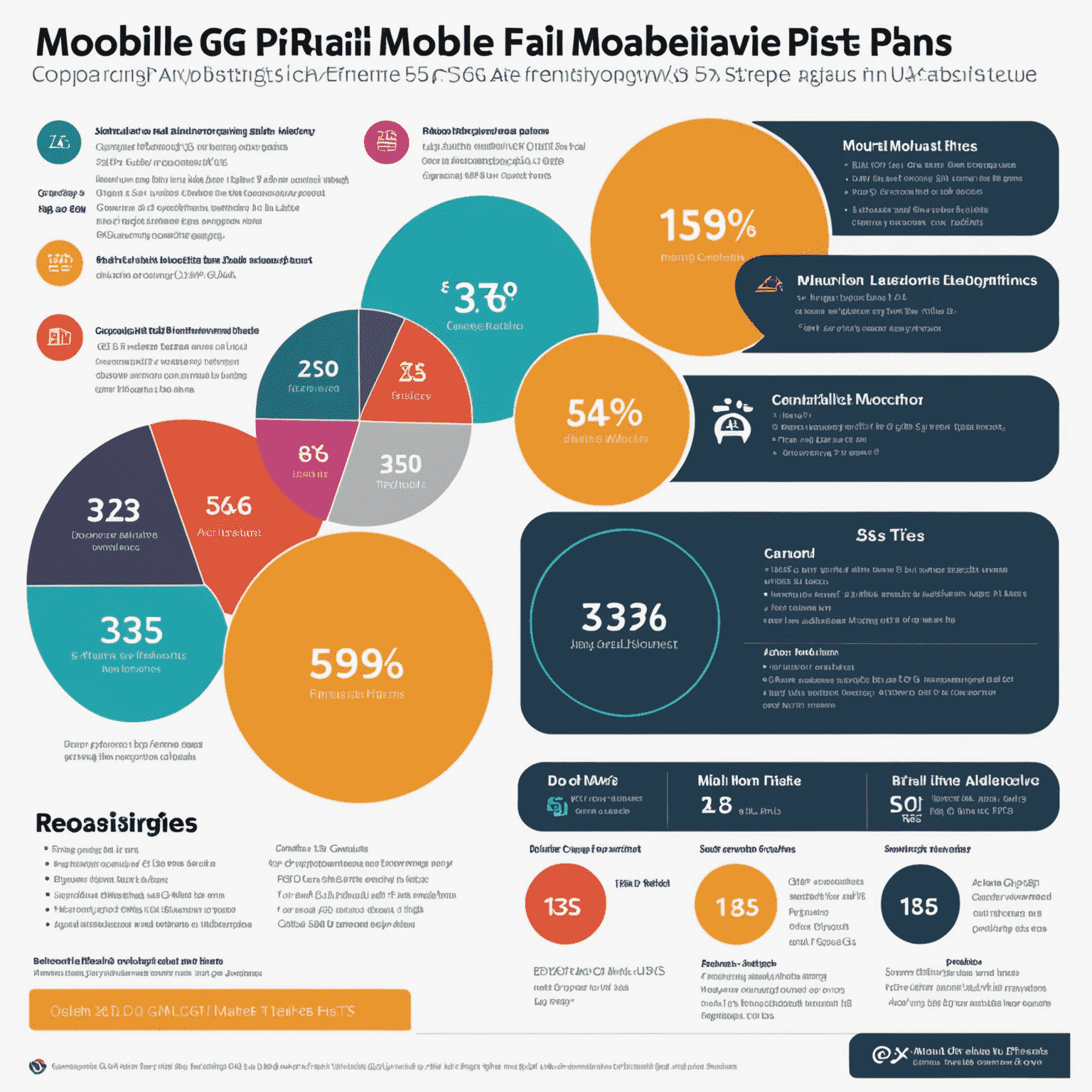 Infographic comparing different 5G mobile plans in the UAE, showing pricing tiers and features