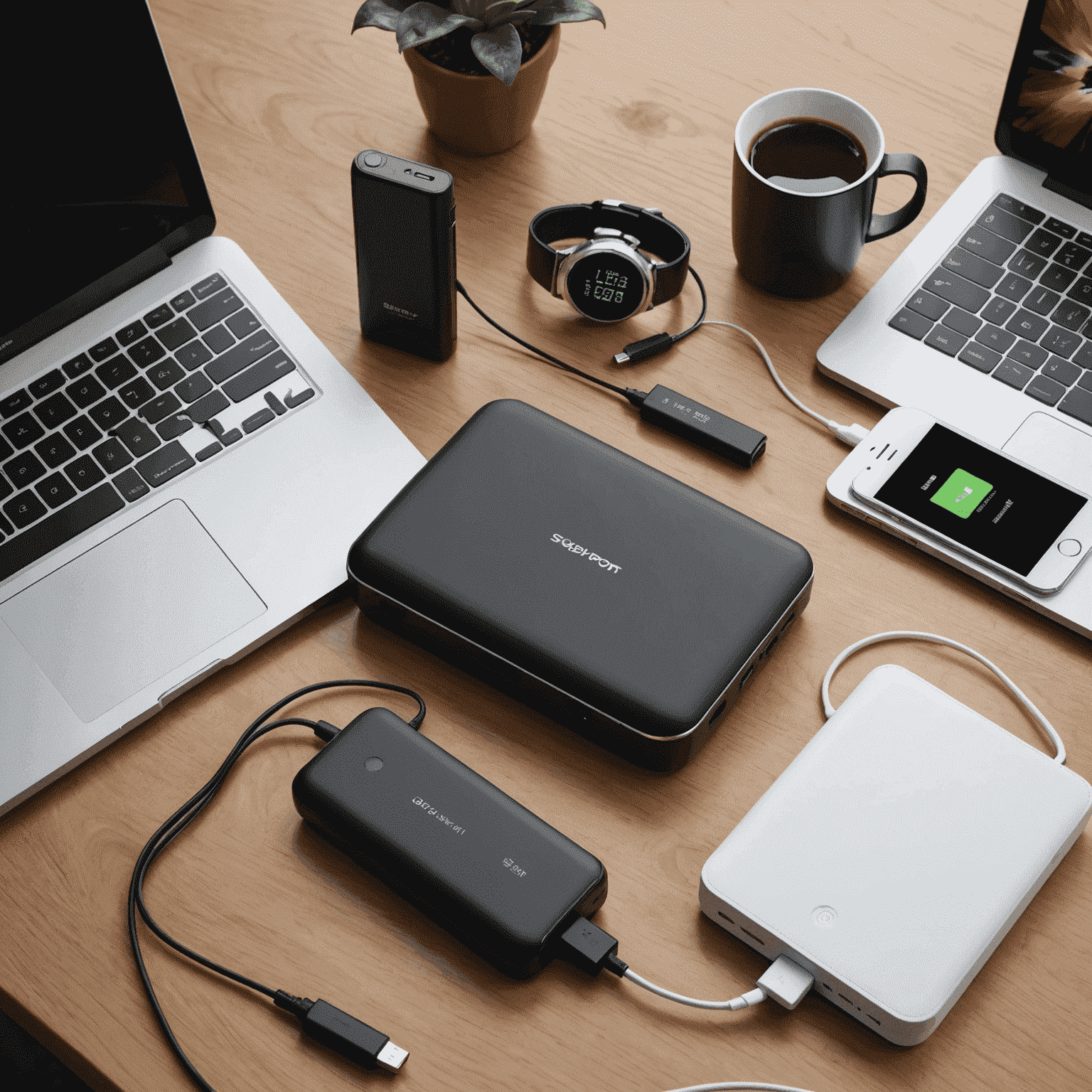 Collection of 5G-compatible accessories including a mobile hotspot, external antenna, and high-capacity power bank